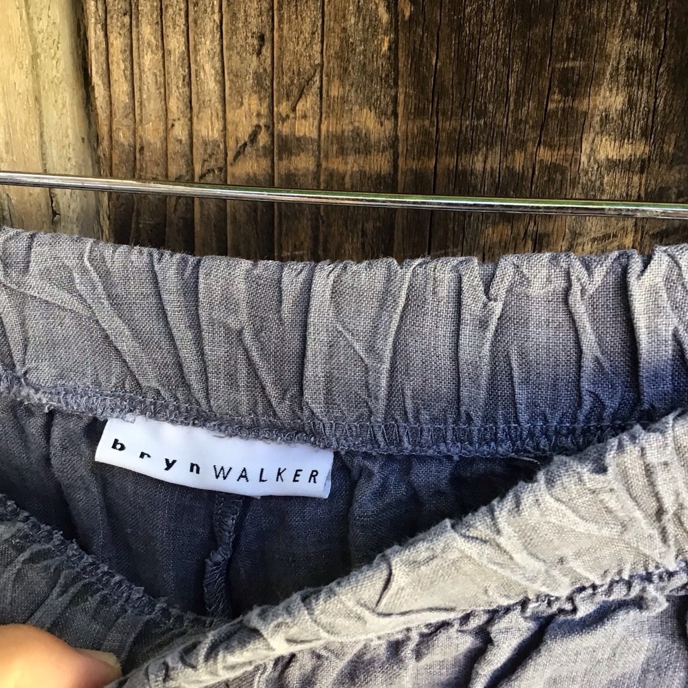 Bryn Walker Gray Linen Wide Leg Pants Women's XL Made in USA 33x24.5 - Picture 3 of 7